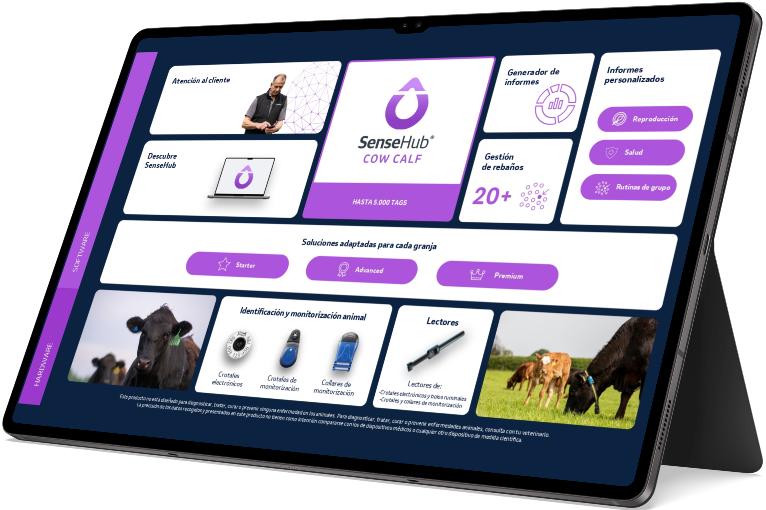 Tablet with sensehub app in purple
